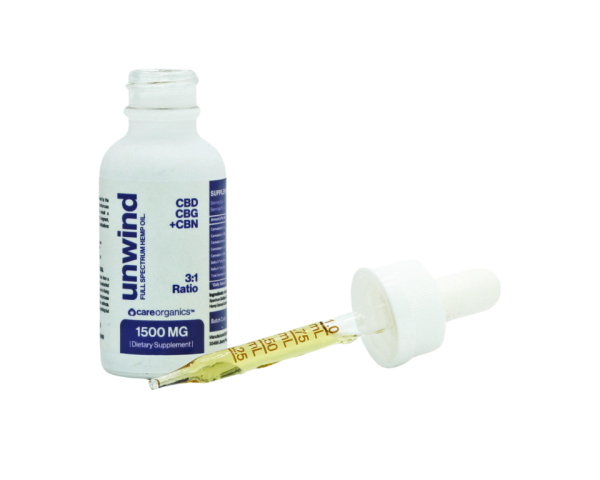 Care Organics Full Spectrum CBN/CBD/CBG Oil - UNWIND - 1500mg - 1oz (30ml)